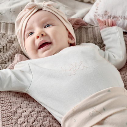 Hello World My First Outfit 3 Piece Set Peach | Mamas & Papas