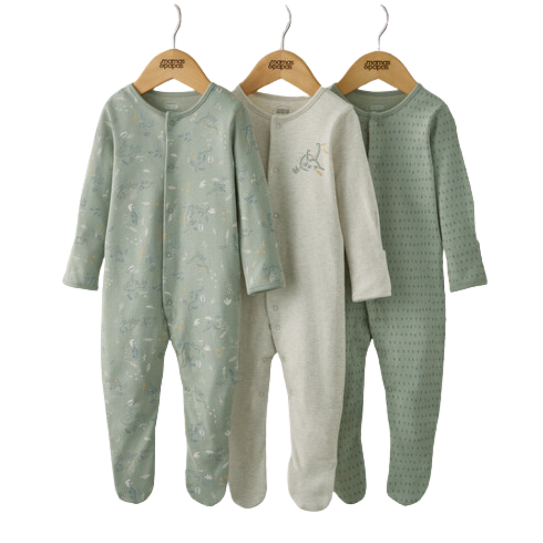 Dinosaurs Sleepsuit Pack of 3 | Mamas & Papas
