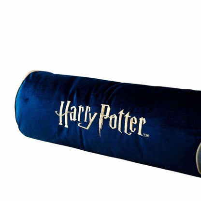 Harry Potter navy blue bolster cushion with magical Hogwarts design for cozy home décor