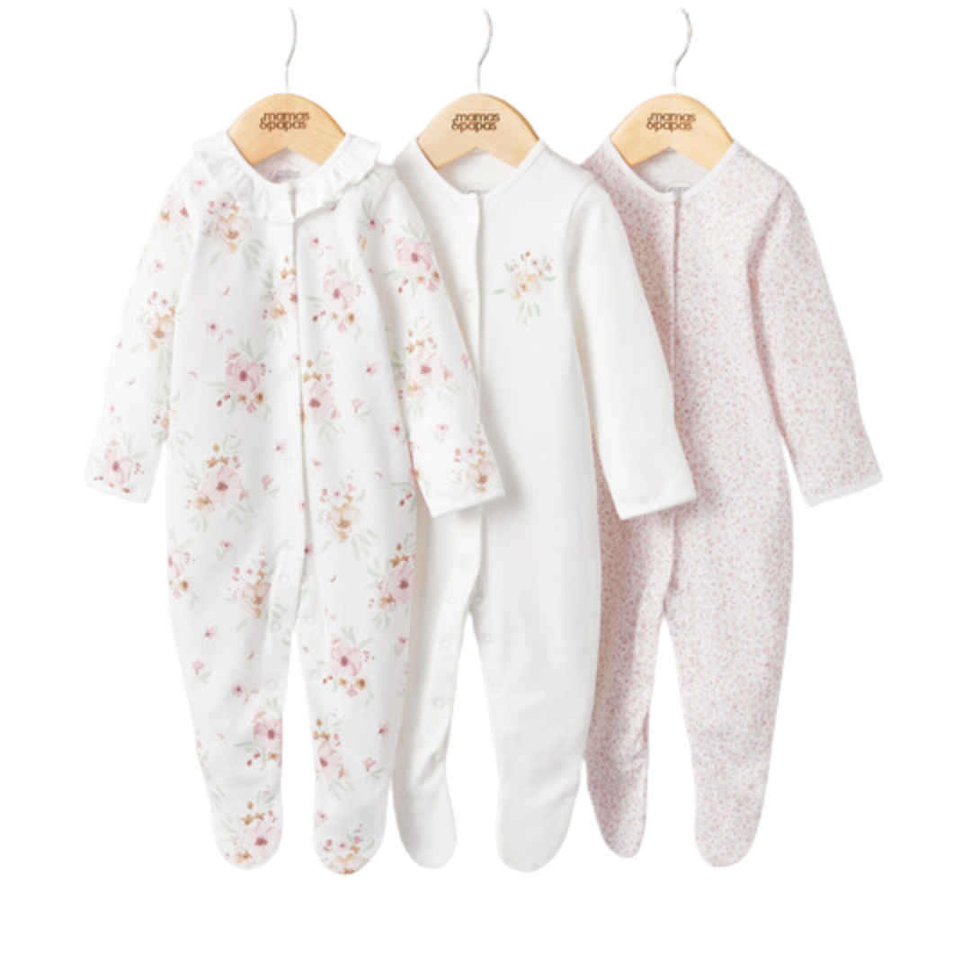 Floral Sleepsuit Pack of 3 | Mamas & Papas