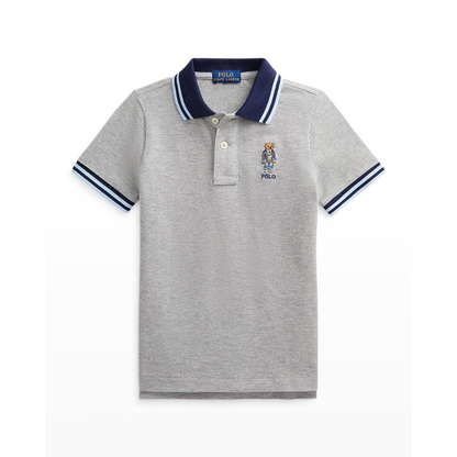 Polo Bear Gray Mesh Polo Shirt | Ralph Lauren