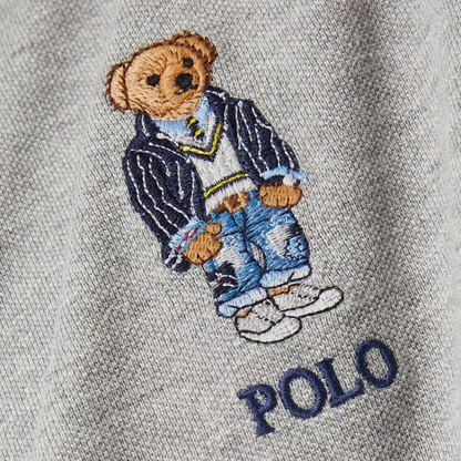 Polo Bear Gray Mesh Polo Shirt | Ralph Lauren