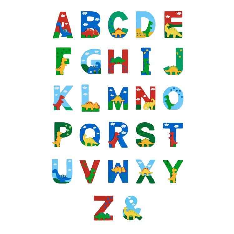 3D Wooden Letters Dinosaur Theme