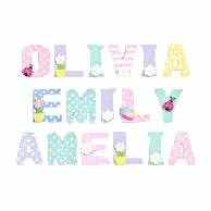 3D Wooden Letters Pastel Theme