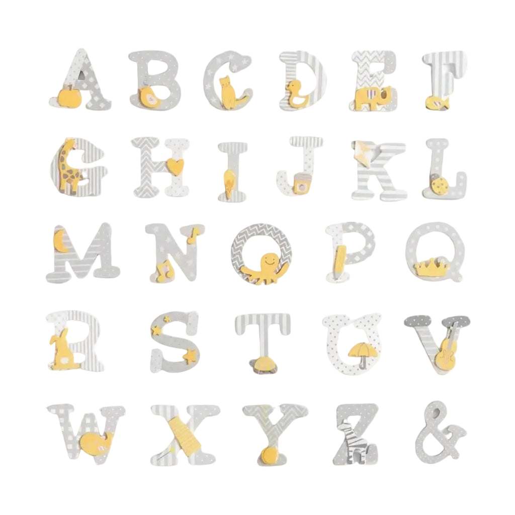 3D Wooden Letters Grey Theme