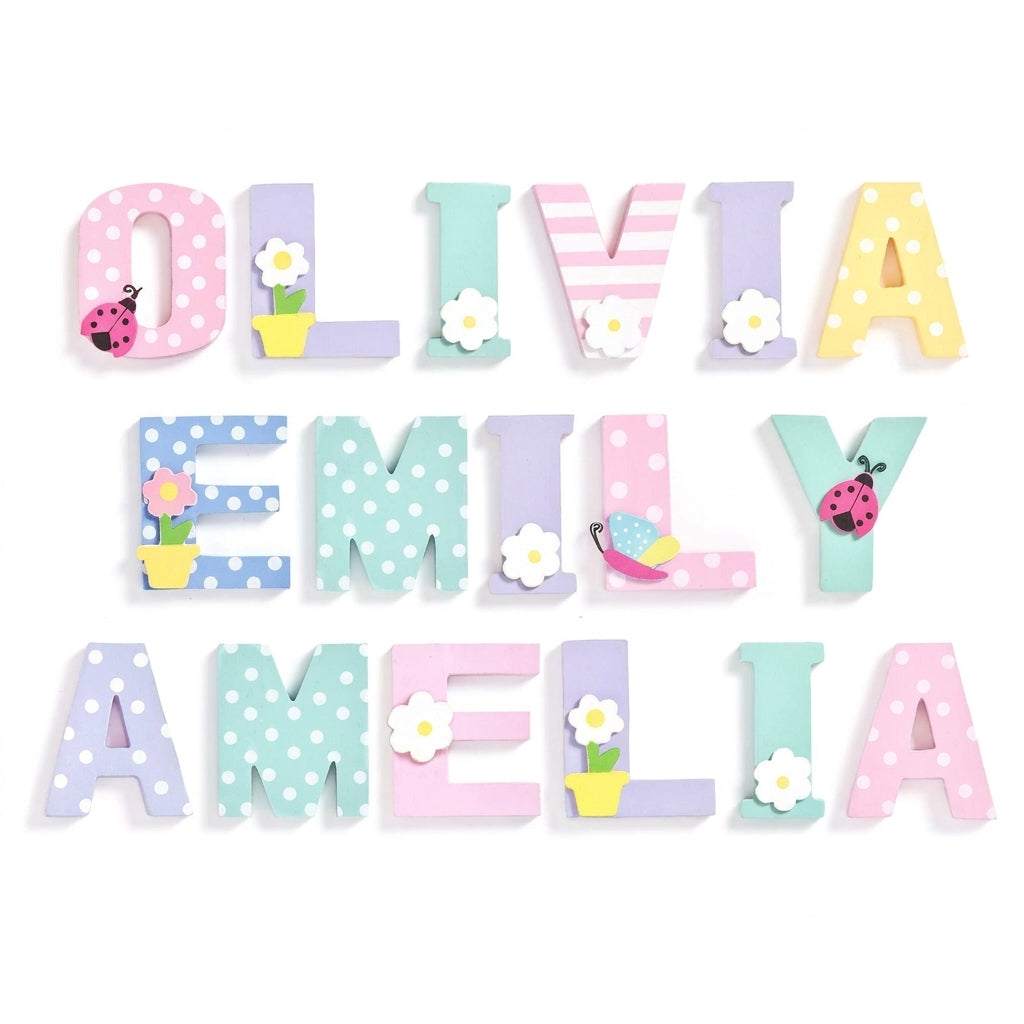 3D Wooden Letters Pastel Theme