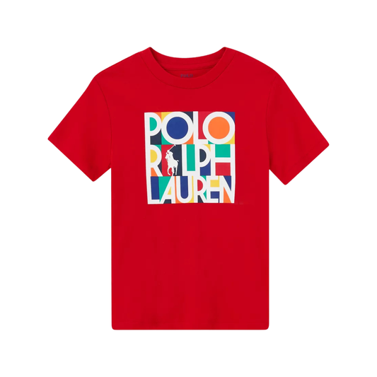 Ralph Lauren Mixed Colour Logo Red T-Shirt