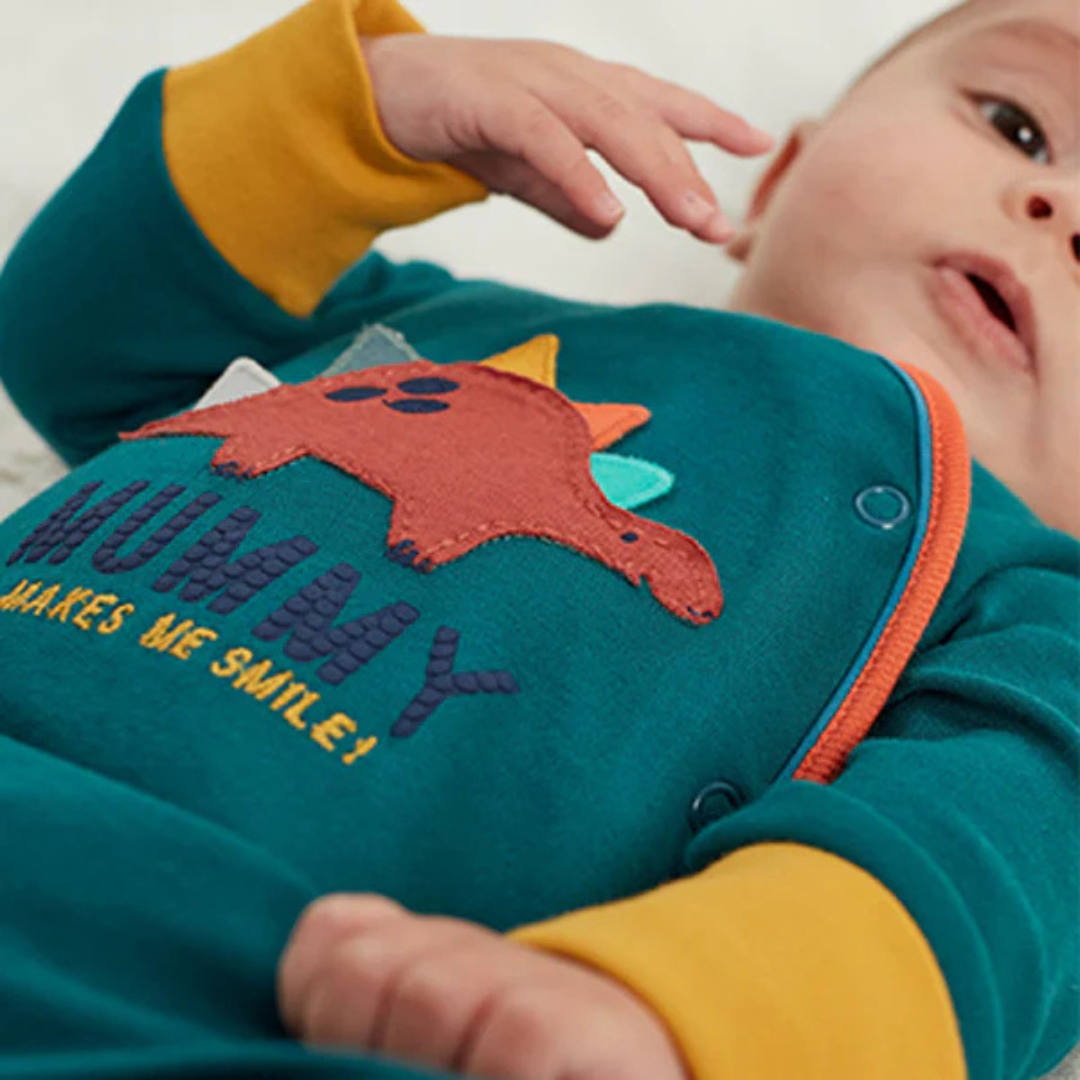 Dino Green Footed Sleepsuit | Next Baby