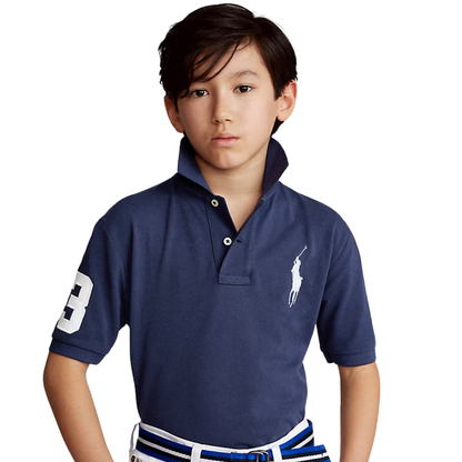 Mesh Cotton Polo Shirt Navy Blue | Ralph Lauren