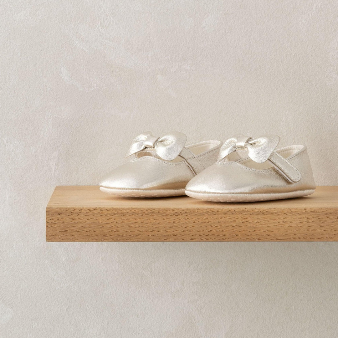 Bow Pram Gold Shoes | Mamas & Papas