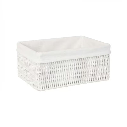 Hand-woven rattan storage basket