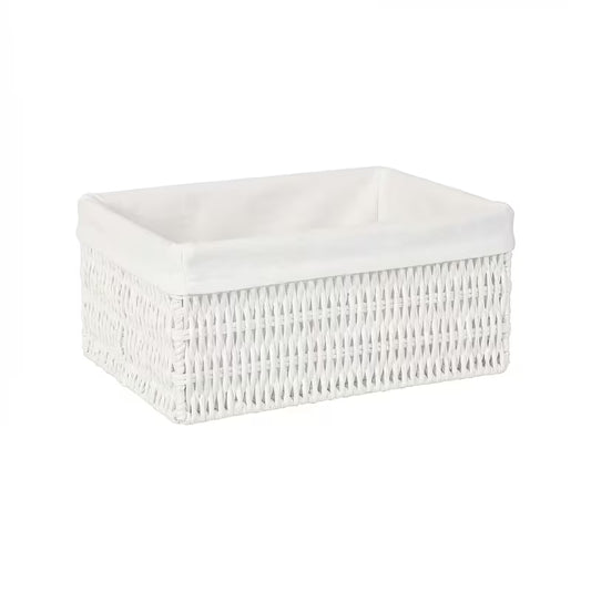 Hand-woven rattan storage basket