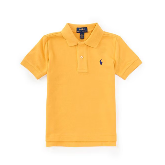 Yellow Mesh Cotton Polo Shirt | Ralph Lauren