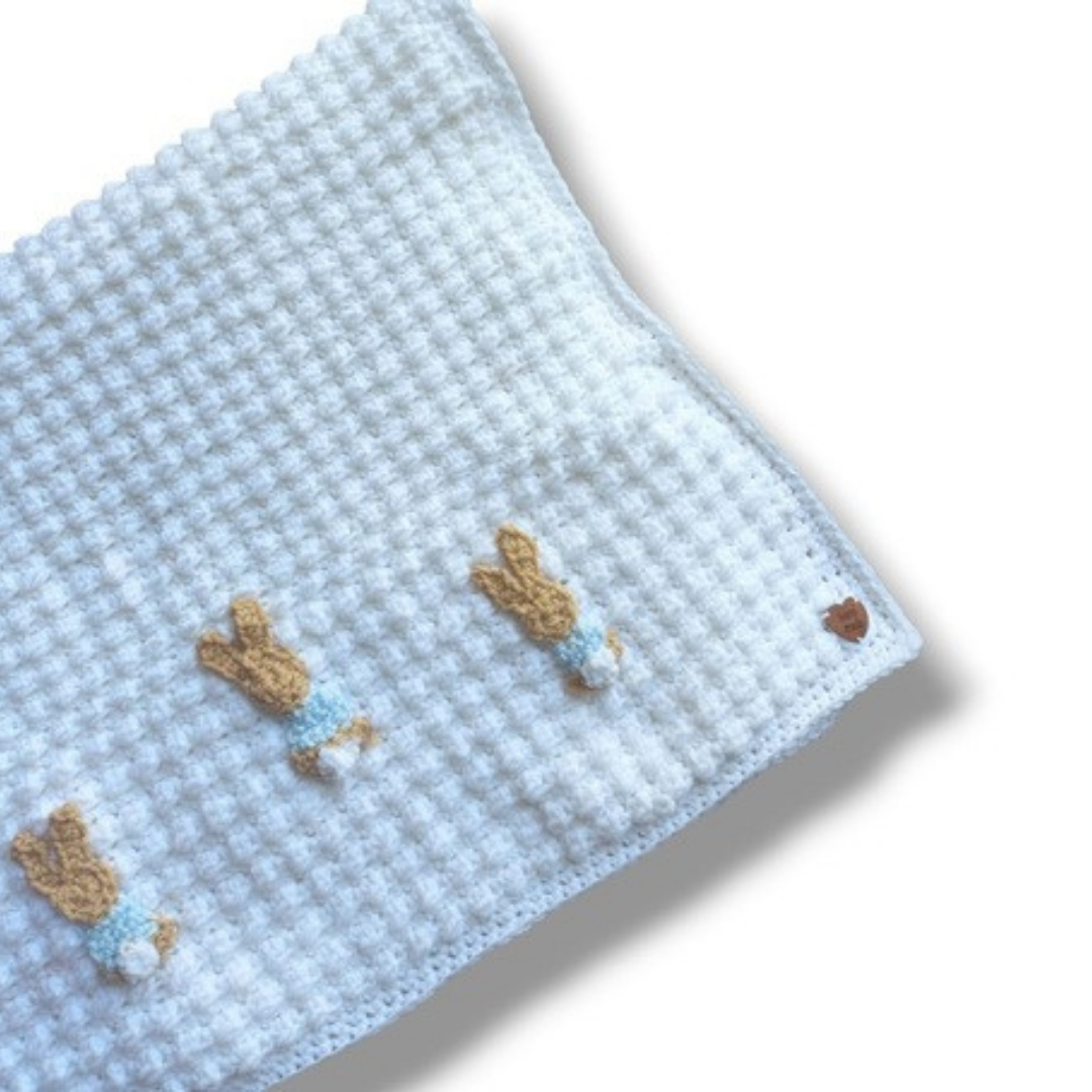 Handmade Baby Blanket | Hypoallergenic Wool Bunny Blanket by Tiny Yarns