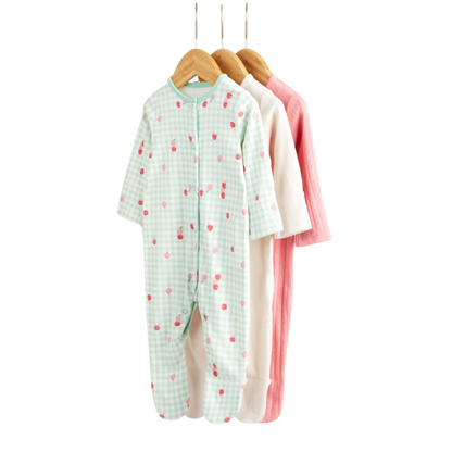 Pack of 3 Sleepsuits - Apple | Mothercare