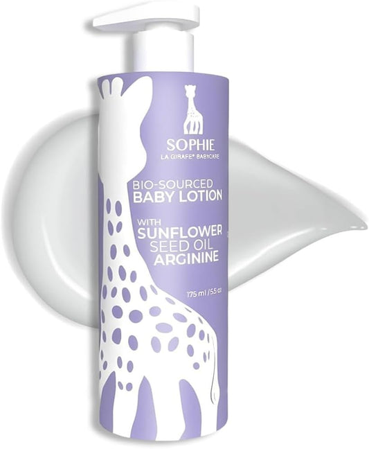 Sophie la Girafe Babycare Bio-Sourced Baby Lotion – Organic & Vegan Moisturizer for Sensitive Skin, Natural Plant-Based Baby Skincare, Newborn Safe Made in USA 150ml