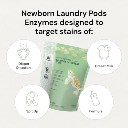 Grab Green Newborn Baby Laundry Detergent Pods - Natural Laundry Powder Pods (30 Pods, Fragrance Free)