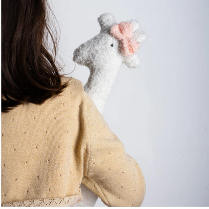 Pink bow giraffe cushion by MYLU, a personalised newborn gift