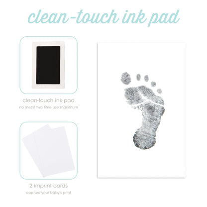 Pearhead Chevron Baby Memory Book with Clean-Touch Ink Pad Included, Teal - A for Expecting Parents