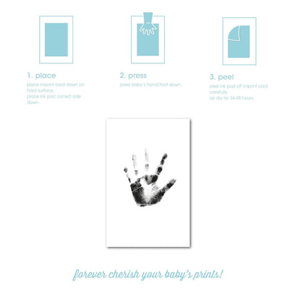 Pearhead Chevron Baby Memory Book with Clean-Touch Ink Pad Included, Teal - A for Expecting Parents