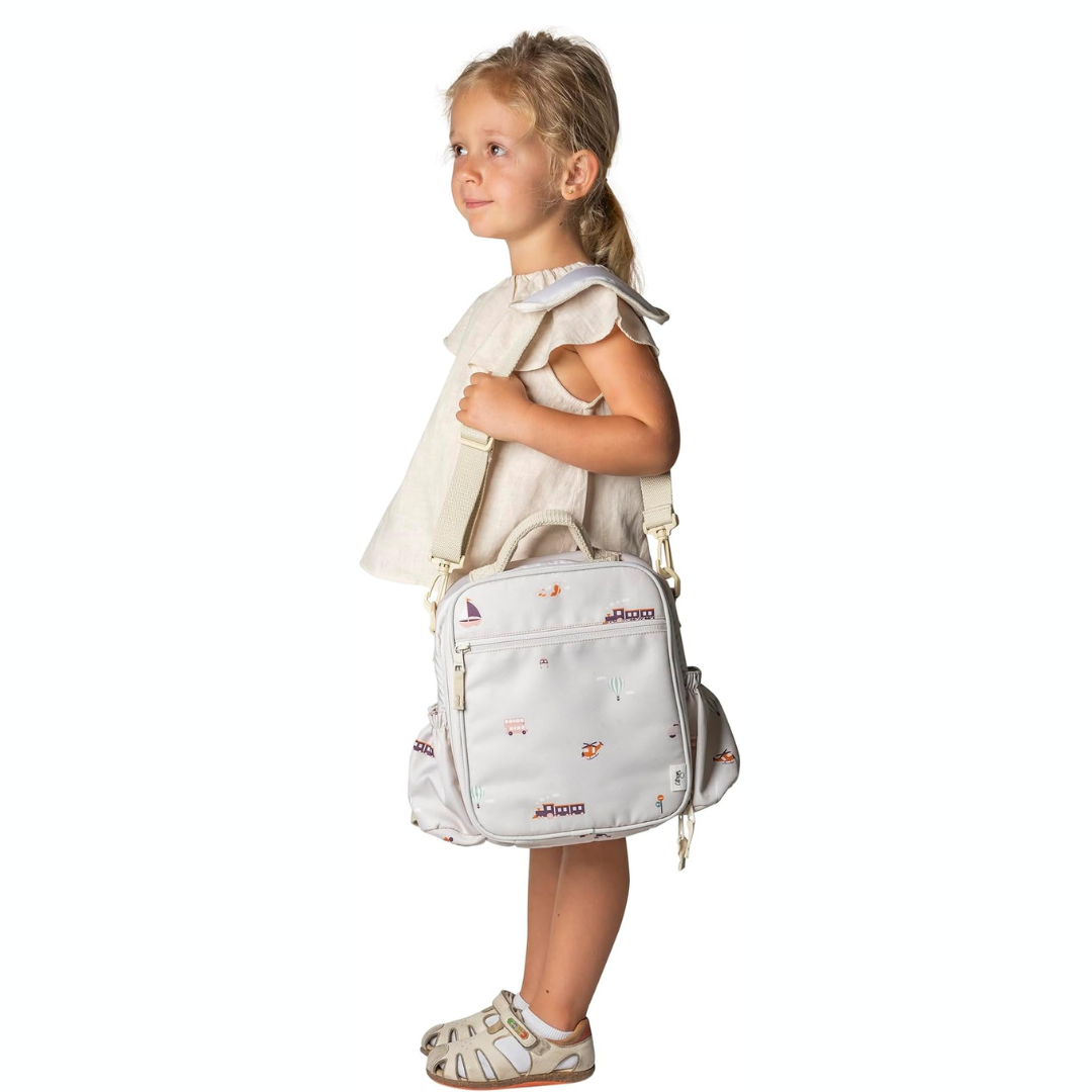 Insulated Lunch Bag Backpack - Vehicles |Citron