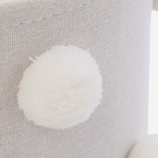 Blue & Grey Pom Pom Fabric Storage Totes