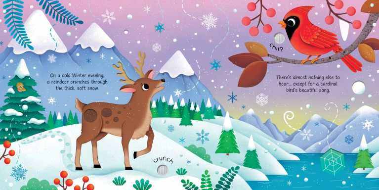 Seasons Sounds Book by Usborne with interactive seasonal sound buttons and vibrant illustrations