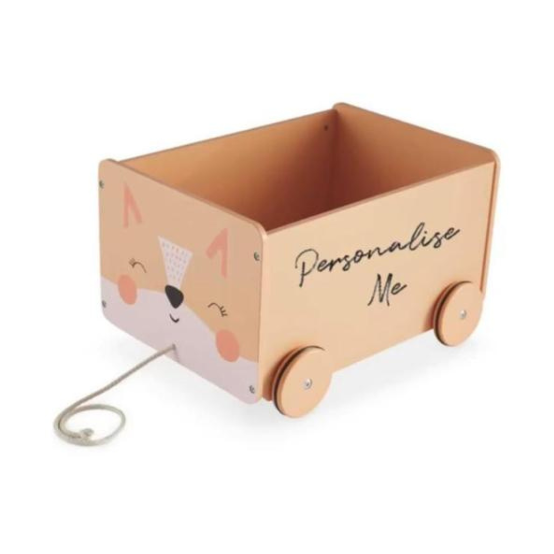 Wooden Fox Cart – Pull‑Along Toy & Kids Storage
