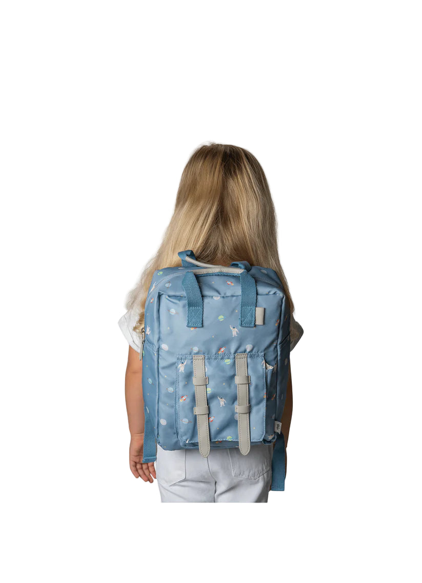 Kids Backpack - Spaceship Dusty Blue