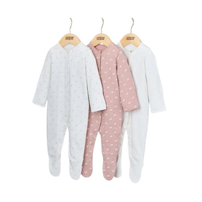 Block Print Pack of 3 Sleepsuits |Mamas and Papas