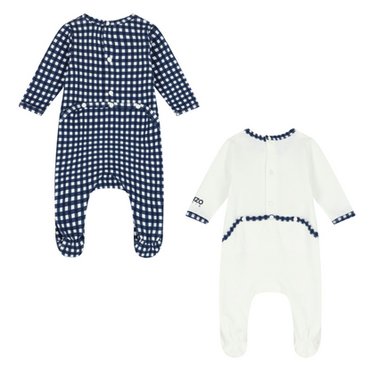 Blue Check Print Pack of 2 Sleepsuits | Kenzo