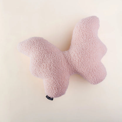 Handmade blush pink bouclé butterfly-shaped cushion by MYLU, Bundle Company