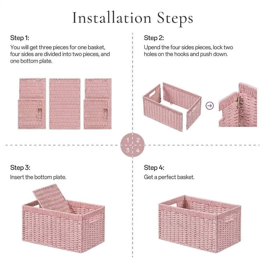 Blush Woven Storage Basket