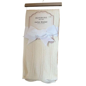 Bonbini White Knitted Baby Blanket – Premium Softness & Style