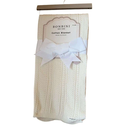 Bonbini White Knitted Baby Blanket – Premium Softness & Style