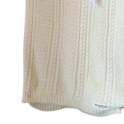 Bonbini White Knitted Baby Blanket – Premium Softness & Style