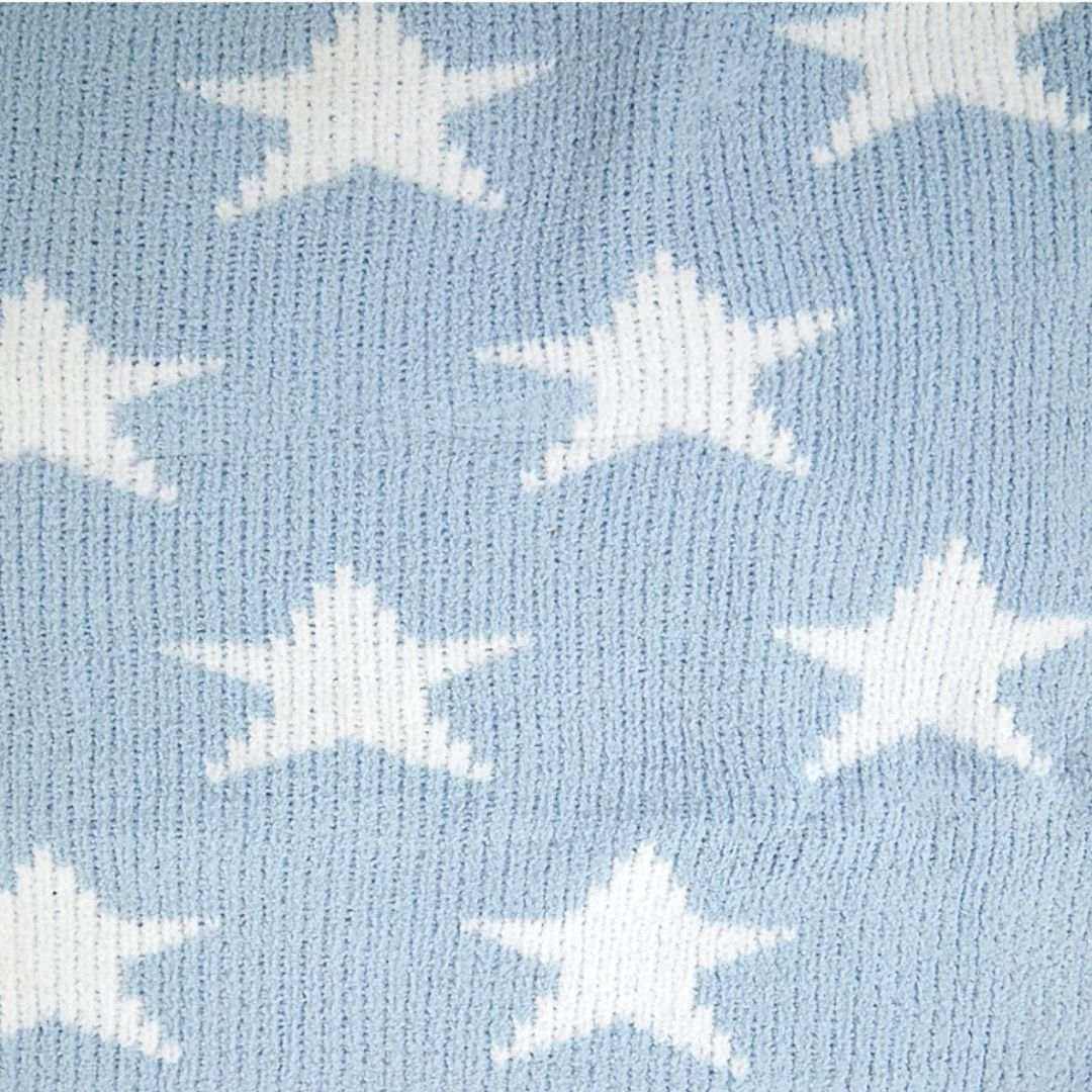 Chenille Baby Blanket - Blue Star| Lilly and Dan