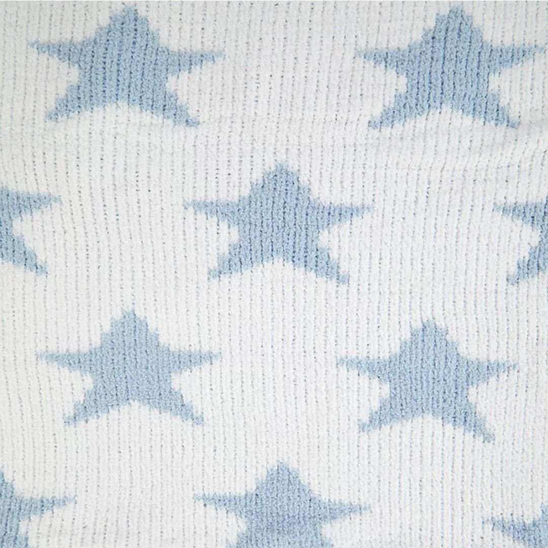 Chenille Baby Blanket - Blue Star| Lilly and Dan