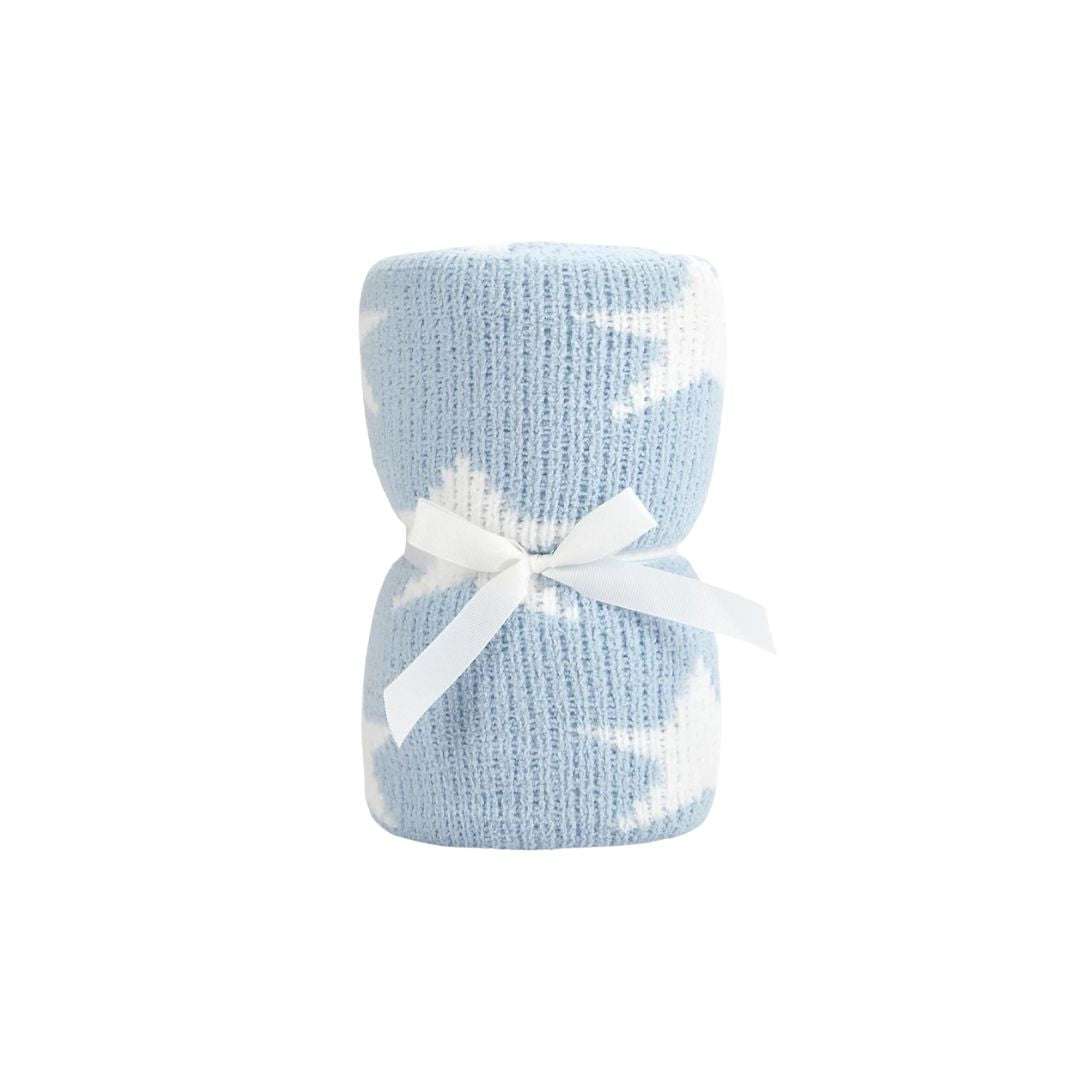 Chenille Baby Blanket - Blue Star| Lilly and Dan