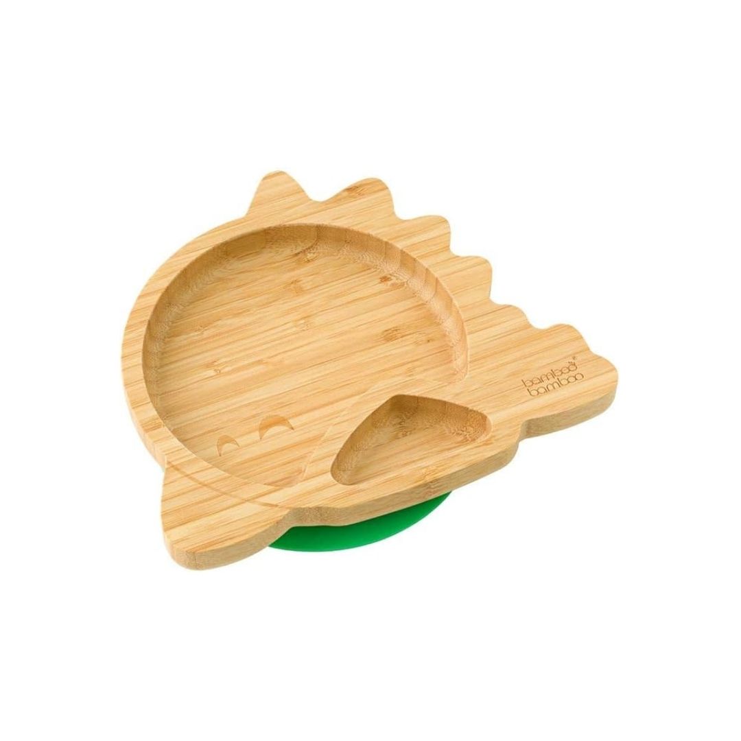 Dinosaur Weaning Plate - Green | Bamboo Bamboo