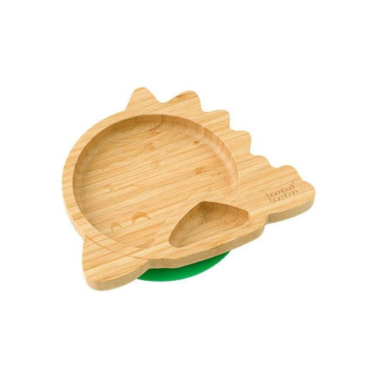 Dinosaur Weaning Plate - Green | Bamboo Bamboo