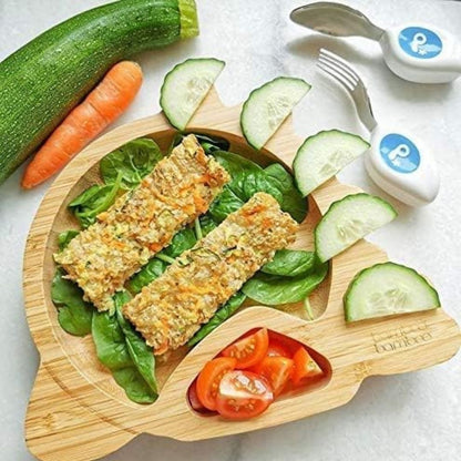 Dinosaur Weaning Plate - Green | Bamboo Bamboo