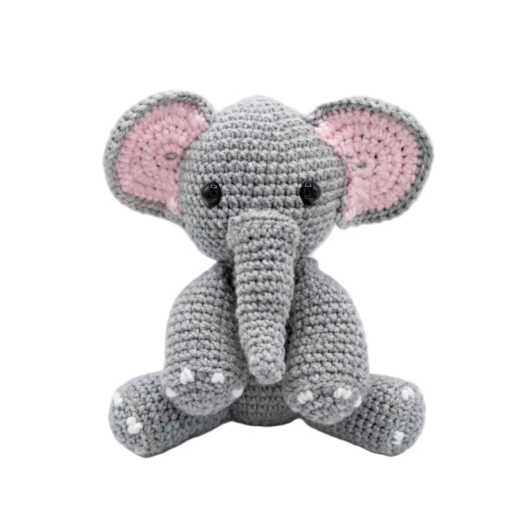 Ellie the Elephant soft knitted baby rattle keepsake