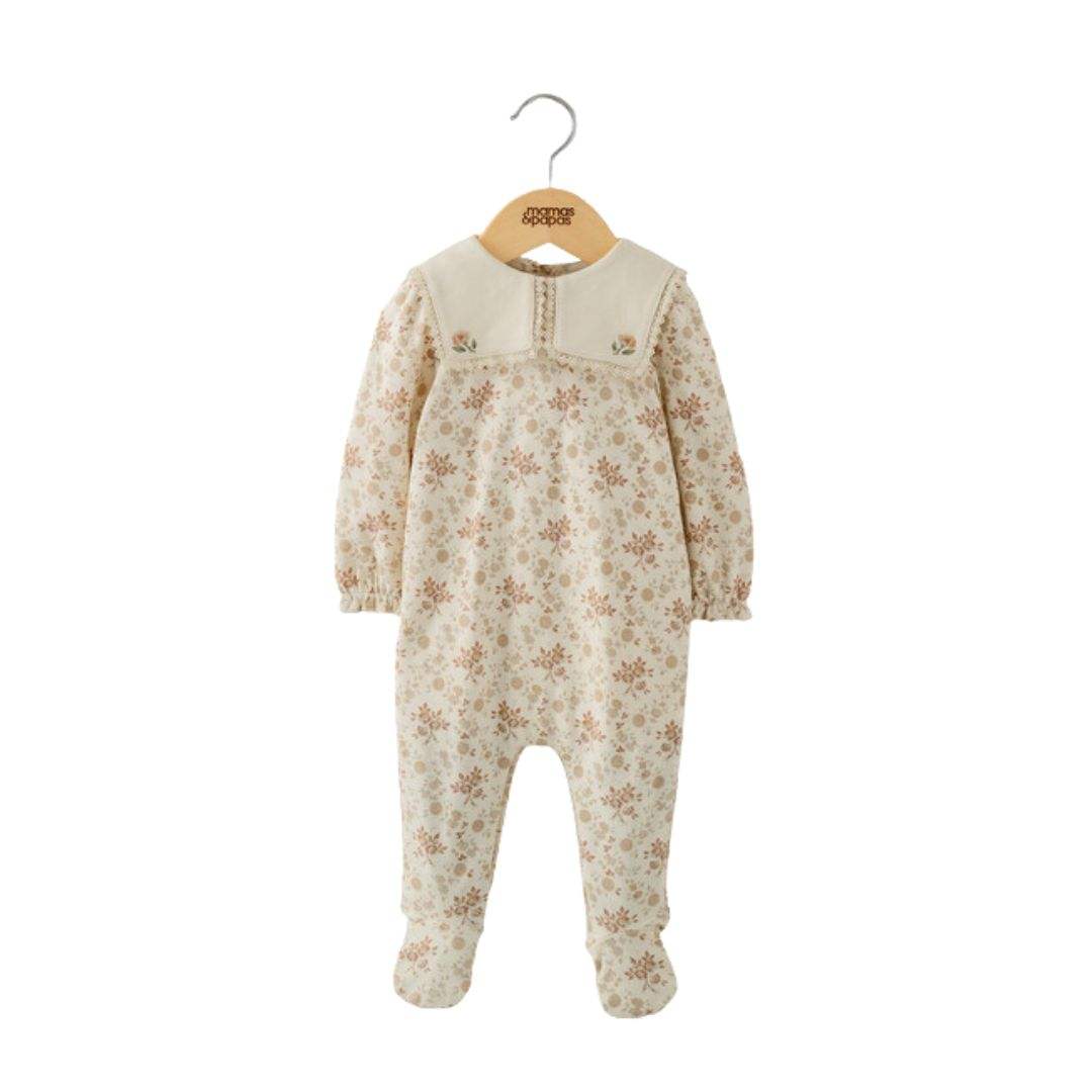 Floral Sailor Collar All-in-one