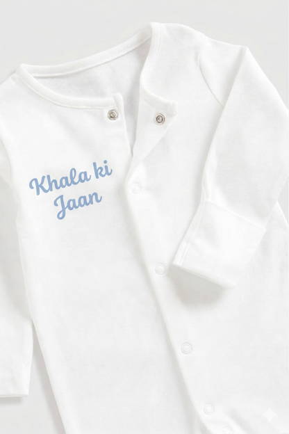 Personalised baby onesie made from soft cotton with custom name and popper fastenings for a comfortable baby outfit gift
