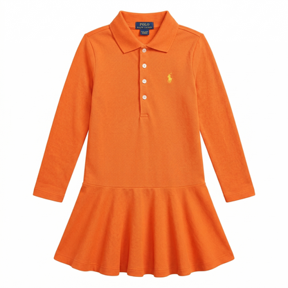 Stretch Mesh Polo Orange Dress | Ralph Lauren