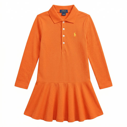 Stretch Mesh Polo Orange Dress | Ralph Lauren