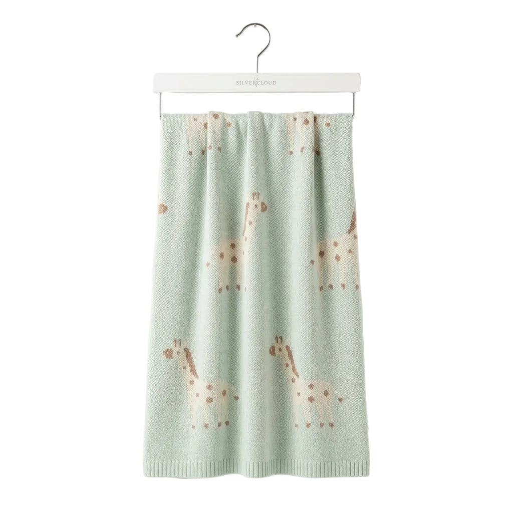 Giraffe knitted baby shawl blanket by Bundle Company – view 2