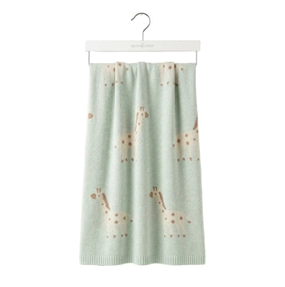 Giraffe knitted baby shawl blanket by Bundle Company – view 2
