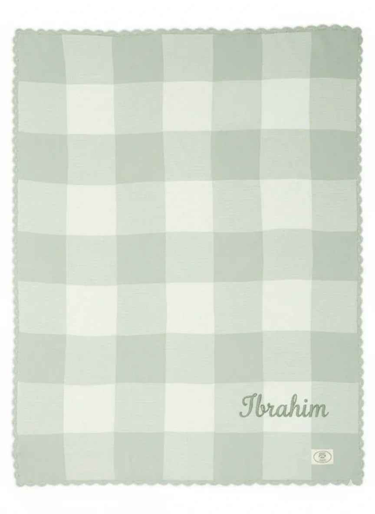 Green Gingham Ocarro Baby Blanket - Mamas & Papas x Laura Ashley